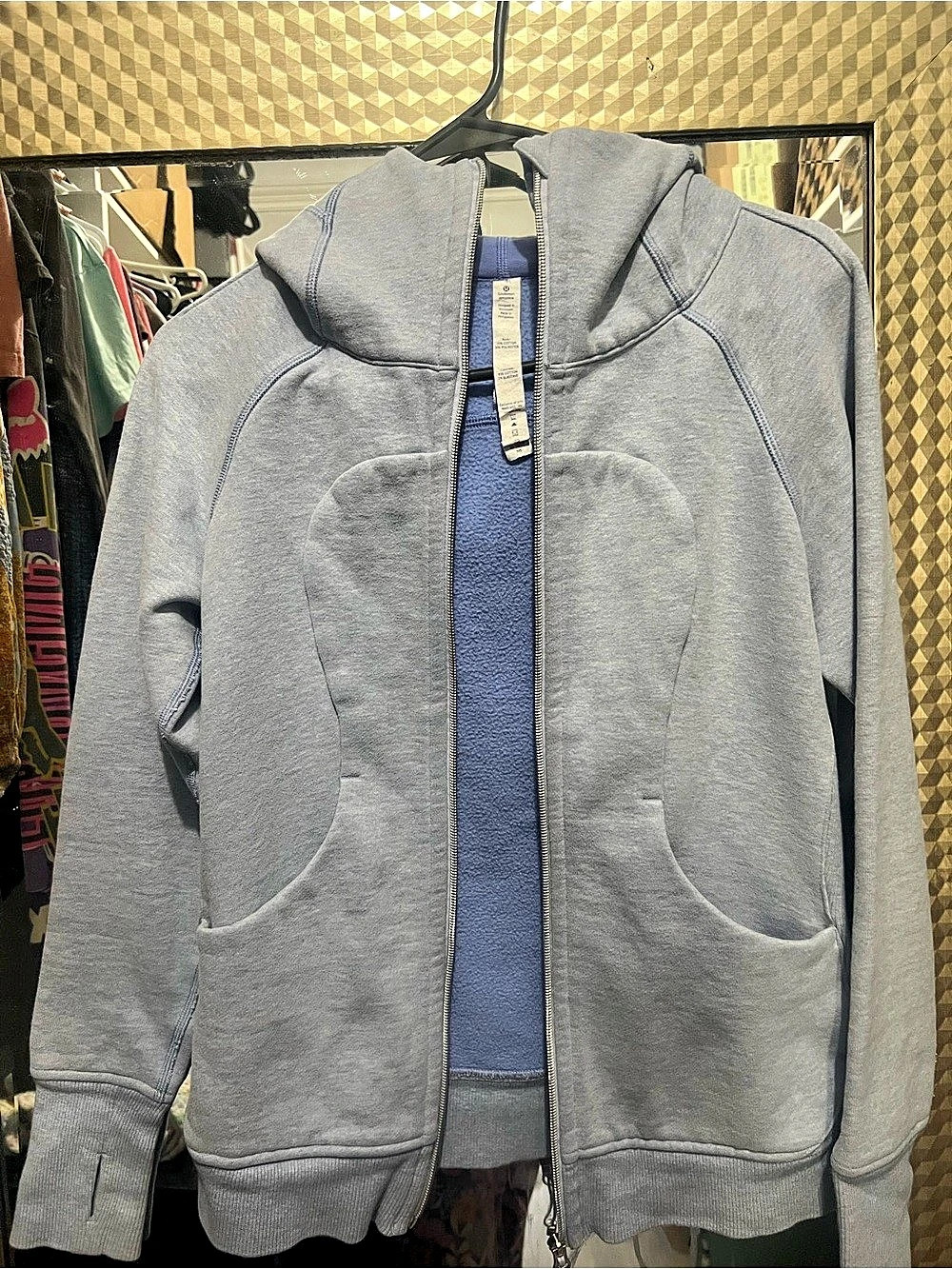 Lululemon Scuba Hoodie Hooded Zip Jacket in Gray & Blue